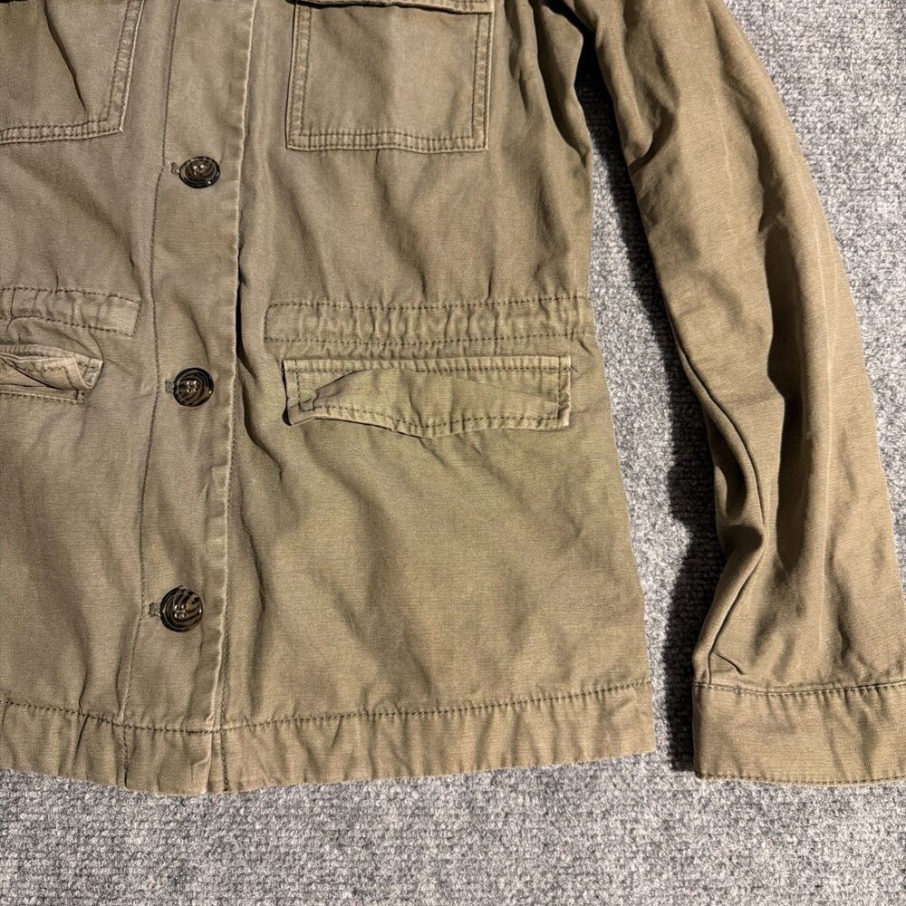 H&M Divided Jacket Women's Size 6 Green Button Front Military Themed Pockets - Picture 4 of 11